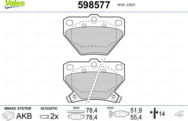 Valeo 598577 - Jarrupala, levyjarru inparts.fi