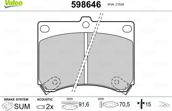 Valeo 598646 - Jarrupala, levyjarru inparts.fi