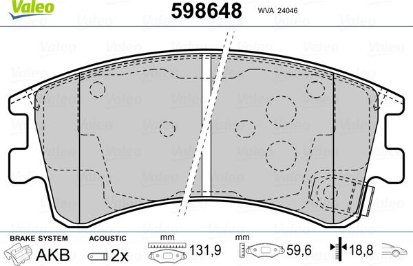 Valeo 598648 - Jarrupala, levyjarru inparts.fi