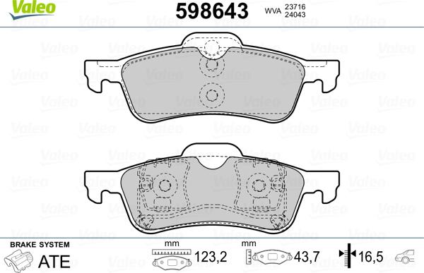 Valeo 598643 - Jarrupala, levyjarru inparts.fi