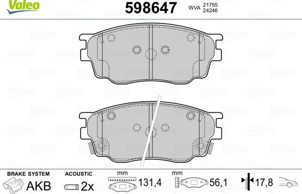 Valeo 598647 - Jarrupala, levyjarru inparts.fi