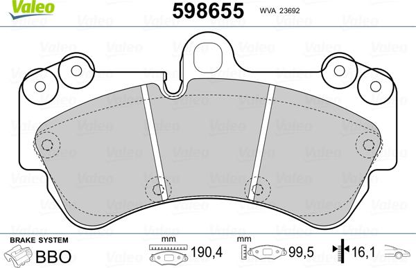 Valeo 598655 - Jarrupala, levyjarru inparts.fi