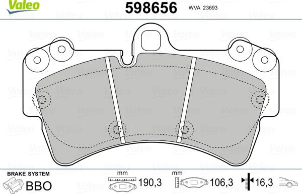 Valeo 598656 - Jarrupala, levyjarru inparts.fi