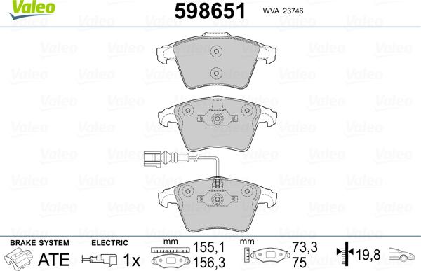 Valeo 598651 - Jarrupala, levyjarru inparts.fi