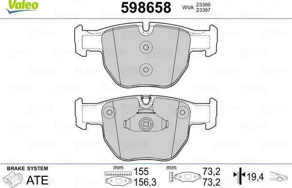 Valeo 598658 - Jarrupala, levyjarru inparts.fi