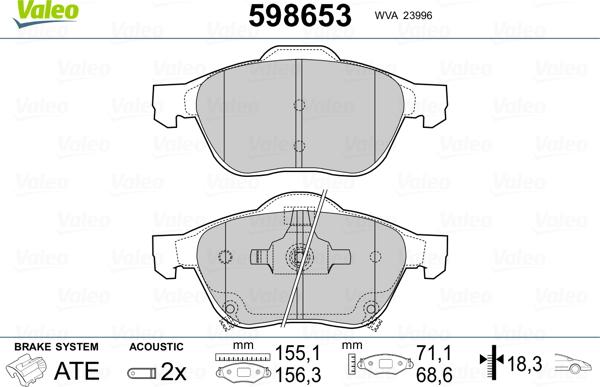 Valeo 598653 - Jarrupala, levyjarru inparts.fi