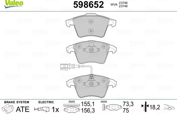 Valeo 598652 - Jarrupala, levyjarru inparts.fi