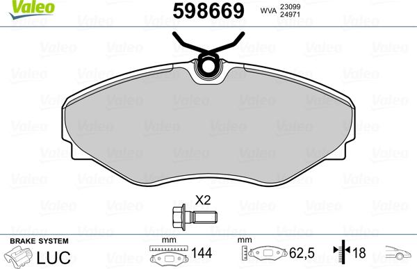 Valeo 598669 - Jarrupala, levyjarru inparts.fi