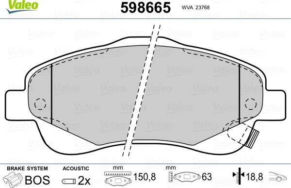 Valeo 598665 - Jarrupala, levyjarru inparts.fi