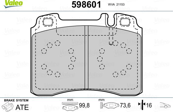 Valeo 598601 - Jarrupala, levyjarru inparts.fi