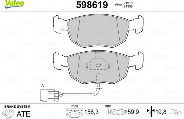 Valeo 598619 - Jarrupala, levyjarru inparts.fi