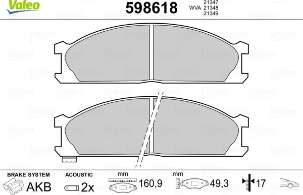 Valeo 598618 - Jarrupala, levyjarru inparts.fi