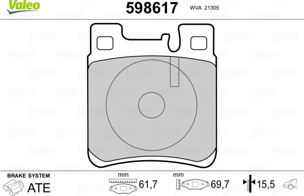 Valeo 598617 - Jarrupala, levyjarru inparts.fi