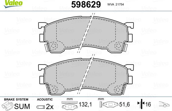 Valeo 598629 - Jarrupala, levyjarru inparts.fi