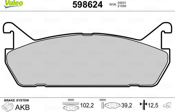 Valeo 598624 - Jarrupala, levyjarru inparts.fi