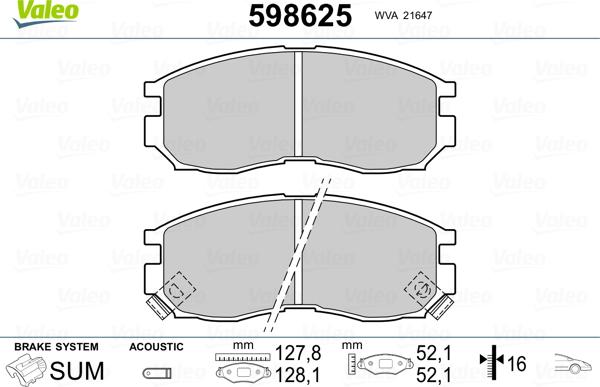 Valeo 598625 - Jarrupala, levyjarru inparts.fi