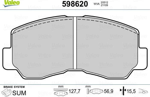 Valeo 598620 - Jarrupala, levyjarru inparts.fi