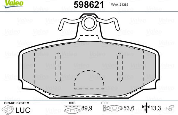 Valeo 598621 - Jarrupala, levyjarru inparts.fi