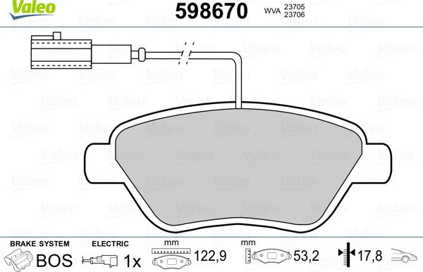 Valeo 598670 - Jarrupala, levyjarru inparts.fi