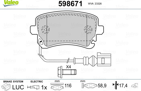 Valeo 598671 - Jarrupala, levyjarru inparts.fi