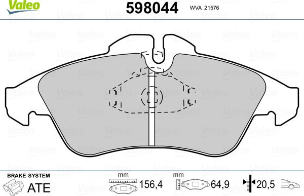 Valeo 598044 - Jarrupala, levyjarru inparts.fi