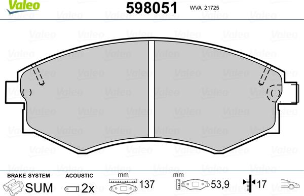 Valeo 598051 - Jarrupala, levyjarru inparts.fi