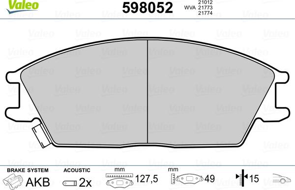 Valeo 598052 - Jarrupala, levyjarru inparts.fi