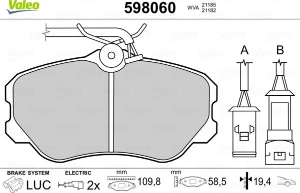 Valeo 598060 - Jarrupala, levyjarru inparts.fi