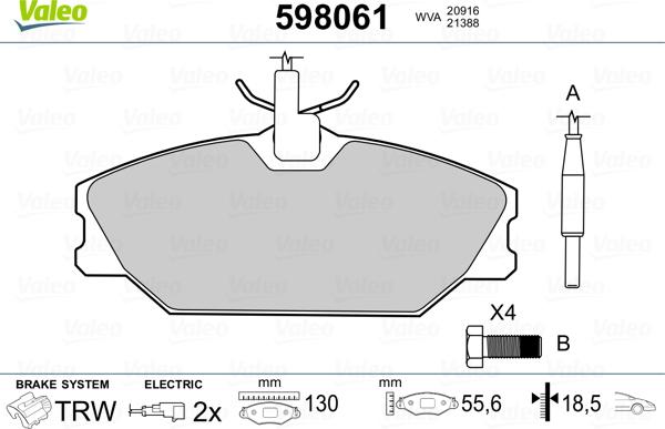 Valeo 598061 - Jarrupala, levyjarru inparts.fi