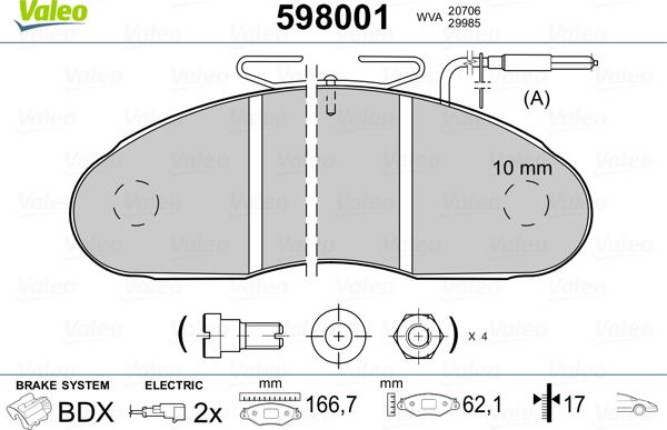 Valeo 598001 - Jarrupala, levyjarru inparts.fi