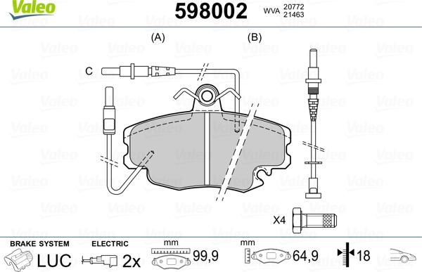 Valeo 598002 - Jarrupala, levyjarru inparts.fi