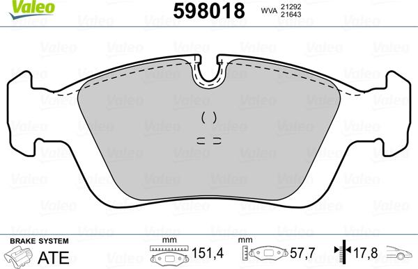 Valeo 598018 - Jarrupala, levyjarru inparts.fi