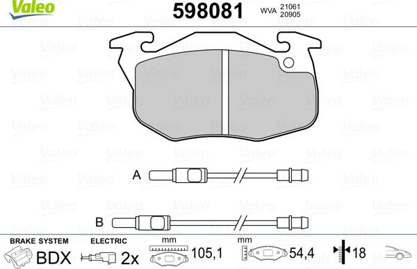 Valeo 598081 - Jarrupala, levyjarru inparts.fi