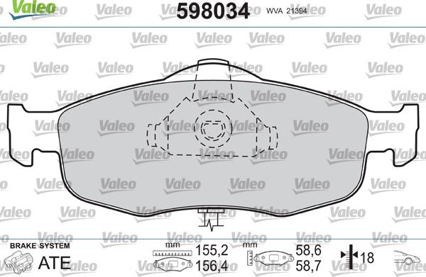 Valeo 598034 - Jarrupala, levyjarru inparts.fi