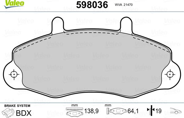 Valeo 598036 - Jarrupala, levyjarru inparts.fi