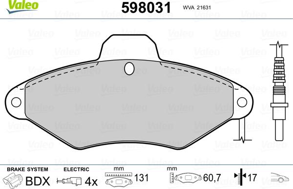 Valeo 598031 - Jarrupala, levyjarru inparts.fi