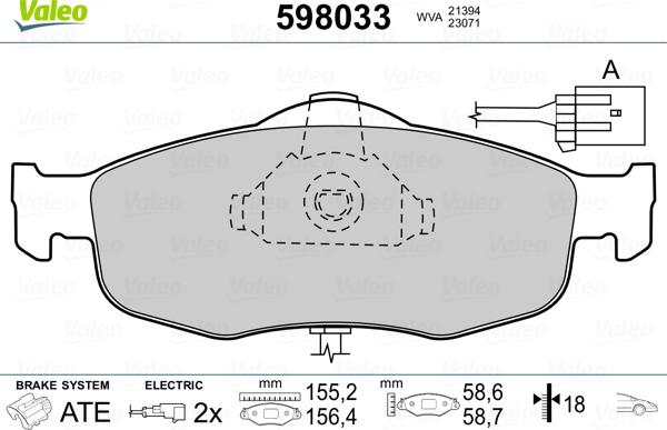 Valeo 598033 - Jarrupala, levyjarru inparts.fi