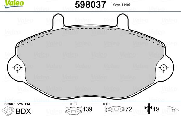 Valeo 598037 - Jarrupala, levyjarru inparts.fi