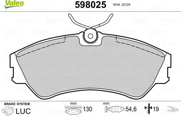 Valeo 598025 - Jarrupala, levyjarru inparts.fi