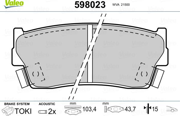 Valeo 598023 - Jarrupala, levyjarru inparts.fi