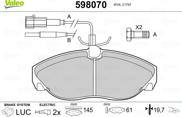 Valeo 598070 - Jarrupala, levyjarru inparts.fi