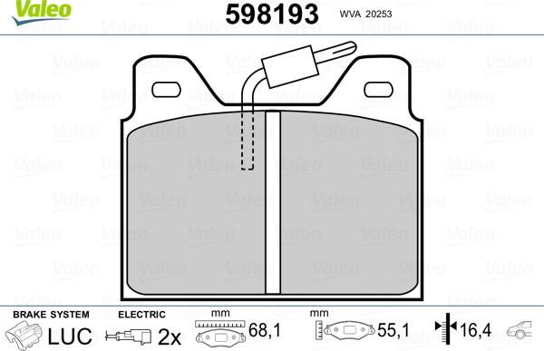 Valeo 598193 - Jarrupala, levyjarru inparts.fi