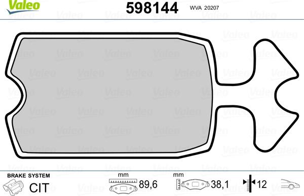 Valeo 598144 - Jarrupala, levyjarru inparts.fi