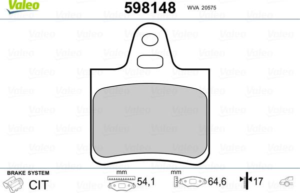 Valeo 598148 - Jarrupala, levyjarru inparts.fi