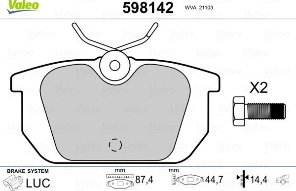 Valeo 598142 - Jarrupala, levyjarru inparts.fi