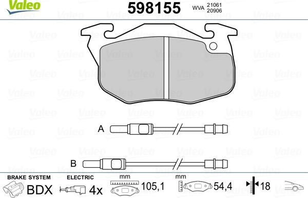 Valeo 598155 - Jarrupala, levyjarru inparts.fi