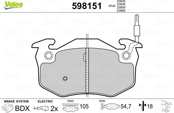 Valeo 598151 - Jarrupala, levyjarru inparts.fi