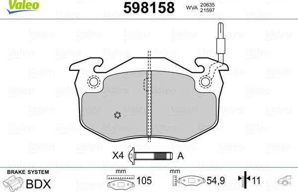 Valeo 598158 - Jarrupala, levyjarru inparts.fi