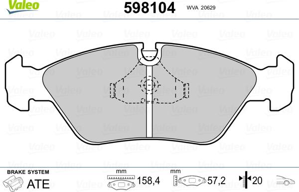 Valeo 598104 - Jarrupala, levyjarru inparts.fi