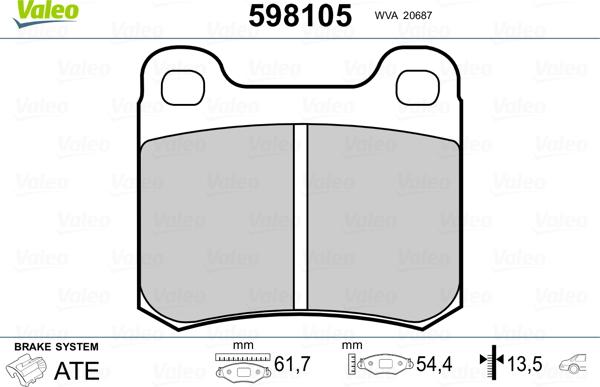 Valeo 598105 - Jarrupala, levyjarru inparts.fi